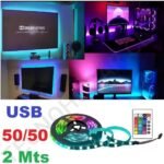 Cinta Led RGB 2mts, Con Control y Conexión USB