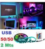 Cinta Led RGB 2mts, Con Control y Conexión USB